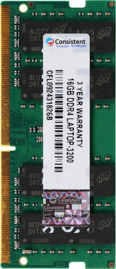 Consistent CFL092431826B 16 GB DDR4-3200 Laptop RAM