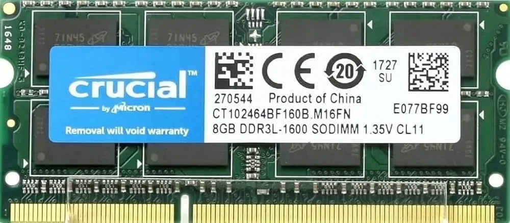 Crucial CT102464BF160B 8 GB DDR3L-1600 Laptop RAM