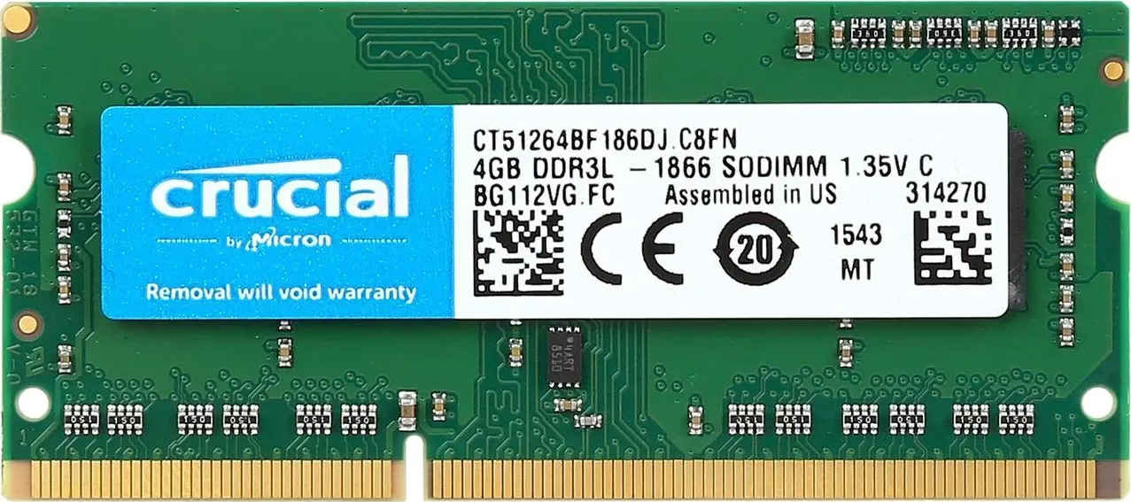 Crucial CT51264BF186DJ 4 GB DDR3L-1866 Laptop RAM