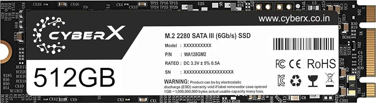 Cyberx ‎CYM-280-512M 512GB M.2 2280 Internal Solid State Drive