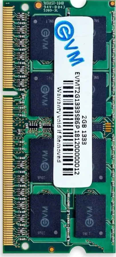 EVM EVMT2G1333S86P 2 GB DDR3-1333 Laptop RAM