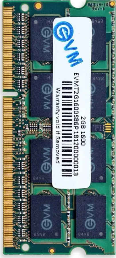 EVM EVMT2G1600S86P 2 GB DDR3-1600 Laptop RAM