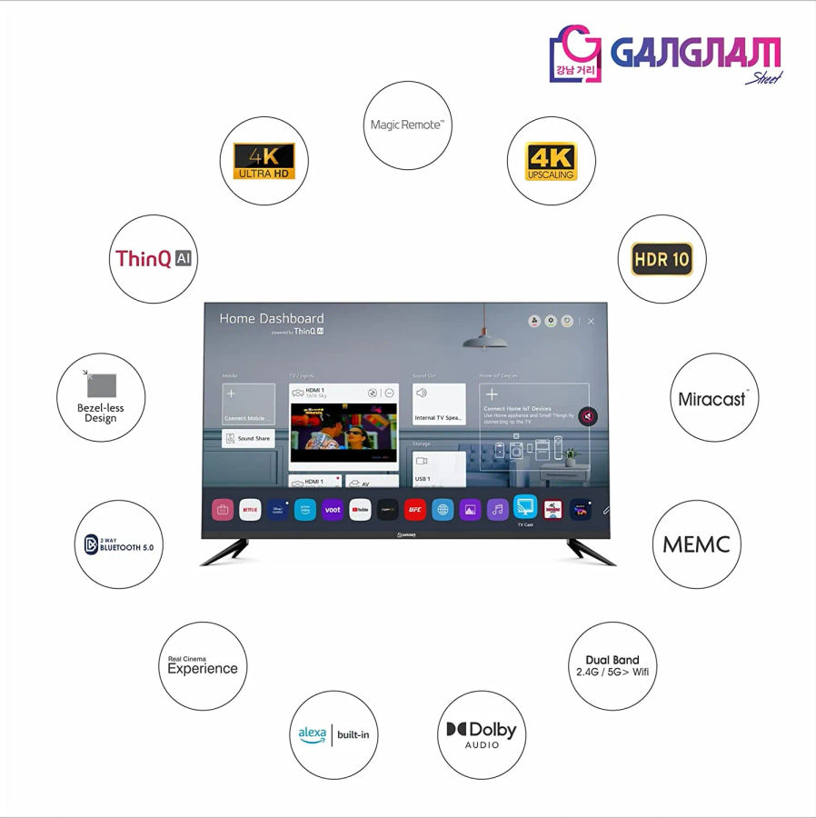 Gangnam Street UHDGG50WS02VT 50 inch Ultra HD 4K Smart LED TV