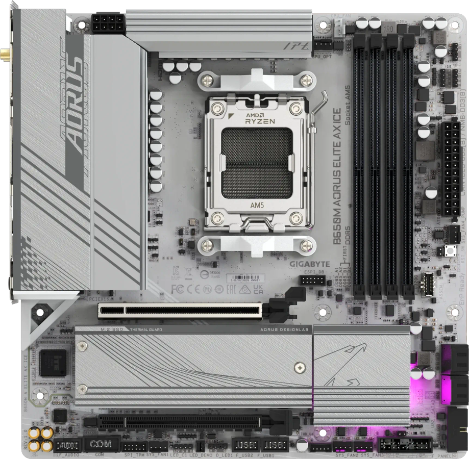 Gigabyte B650M Aorus ELITE AX ICE Wi-Fi Motherboard