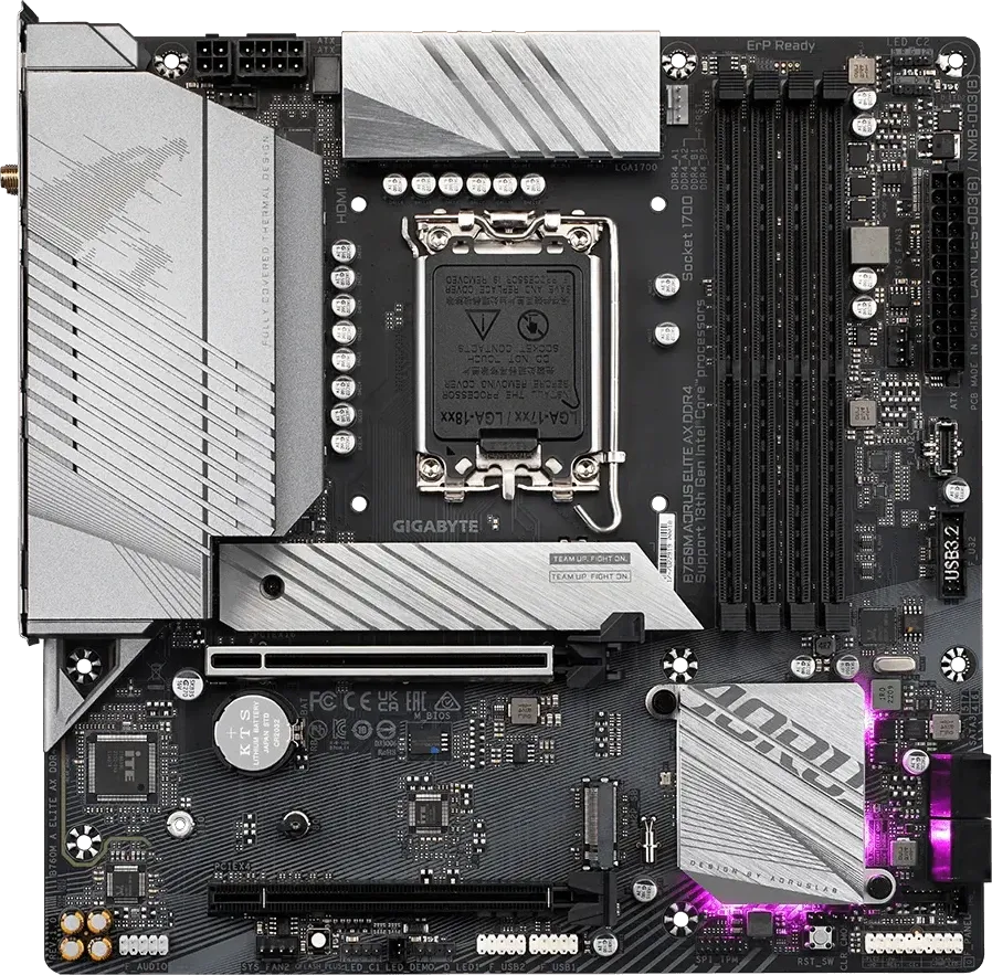 Gigabyte B760M AORUS ELITE AX DDR4 Wi-Fi Motherboard