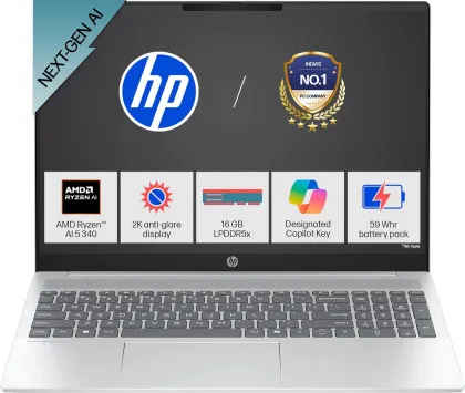 HP OmniBook 5 Next Gen AI 16-ag1037au Laptop (AMD Ryzen AI 5 340/ 16GB/ 512GB SSD/ Win11)