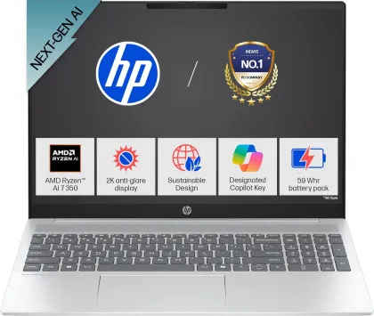 HP OmniBook 5 Next Gen AI 16-ag1048AU Laptop (AMD Ryzen AI 7 350/ 16GB/ 512GB SSD/ Win11)