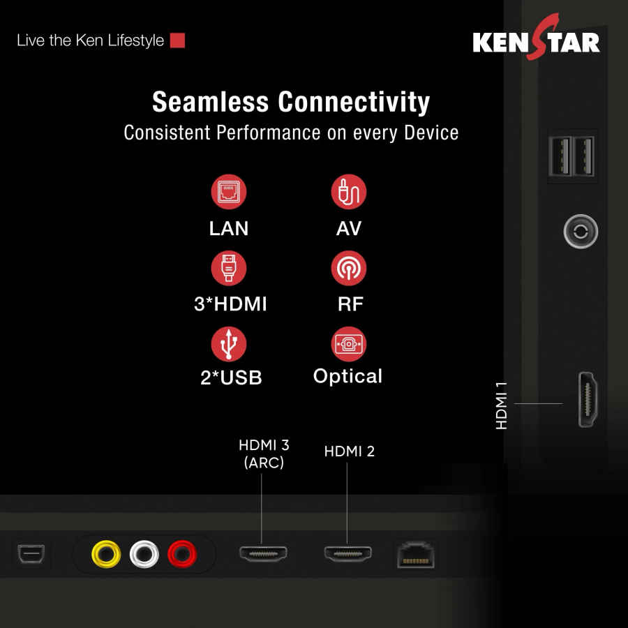 Kenstar 43UHDTDKEETB 43 inch Ultra HD 4K Smart LED TV
