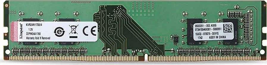 Kingston Value KVR24N17S6/4 4 GB DDR4-2400 Desktop RAM