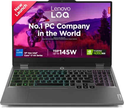 Lenovo LOQ ‎15IRX9 83DV00X8IN Gaming Laptop (13th Gen Core i7/ 24GB/ 512GB SSD/ Win11/ 8GB RTX4060)