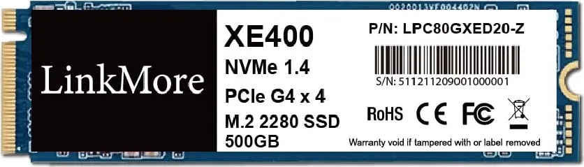 LinkMore XE400 500GB PCIe Gen 4 Internal Solid State Drive