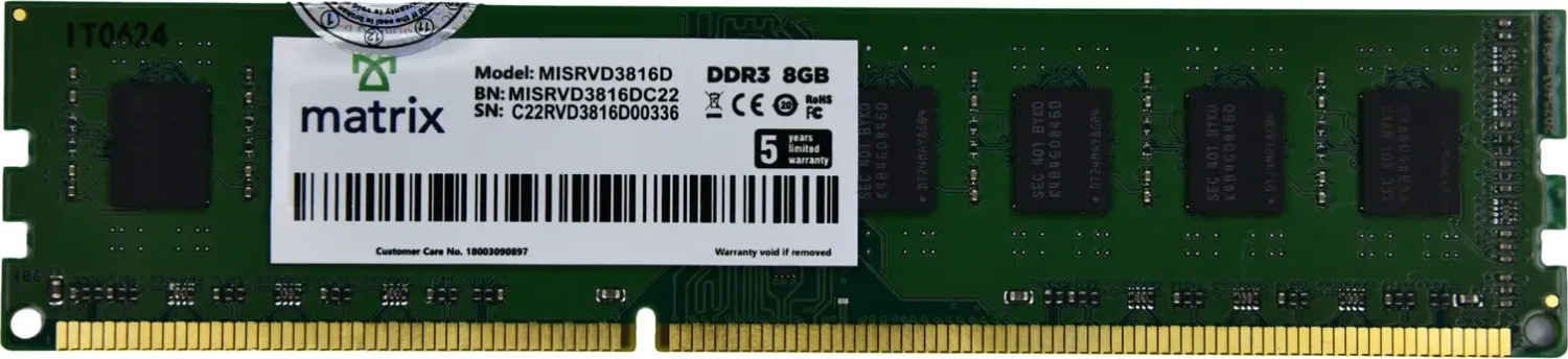 Matrix MISRV1D3816D 8 GB DDR3-1600 Desktop RAM