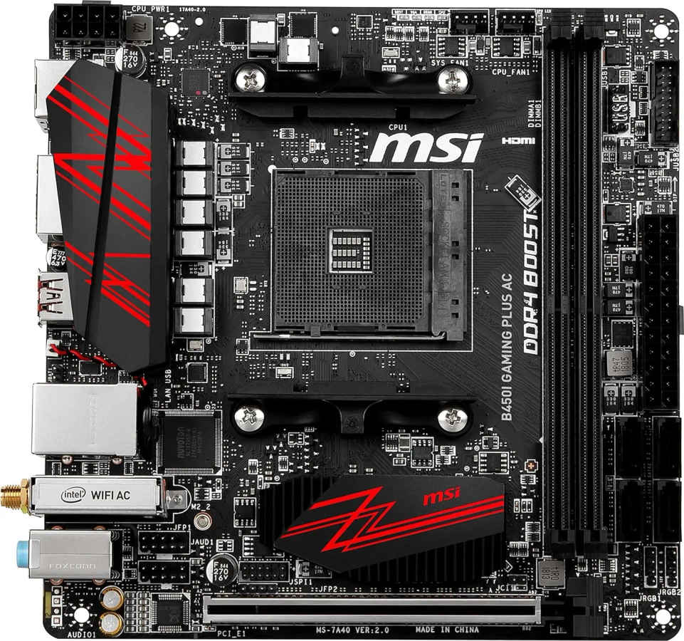 MSI B450I GAMING PLUS AC Wi-Fi Motherboard