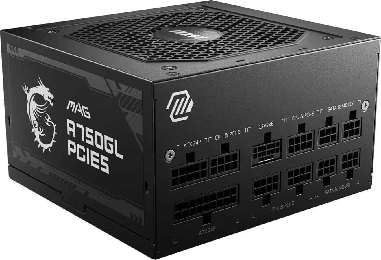 MSI MAG A750GL PCIE5 750 Watts 80 Plus Gold Fully Modular PSU