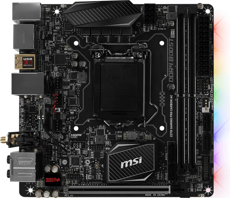 MSI Z270I GAMING PRO CARBON AC Motherboard