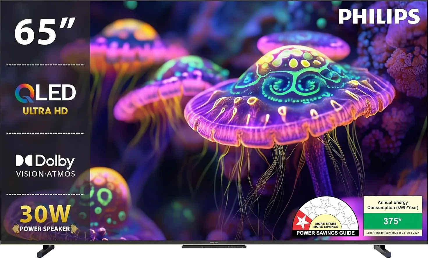 Philips Lumina Series 65 inch Ultra HD 4K Smart QLED TV (65PQT8100/94)