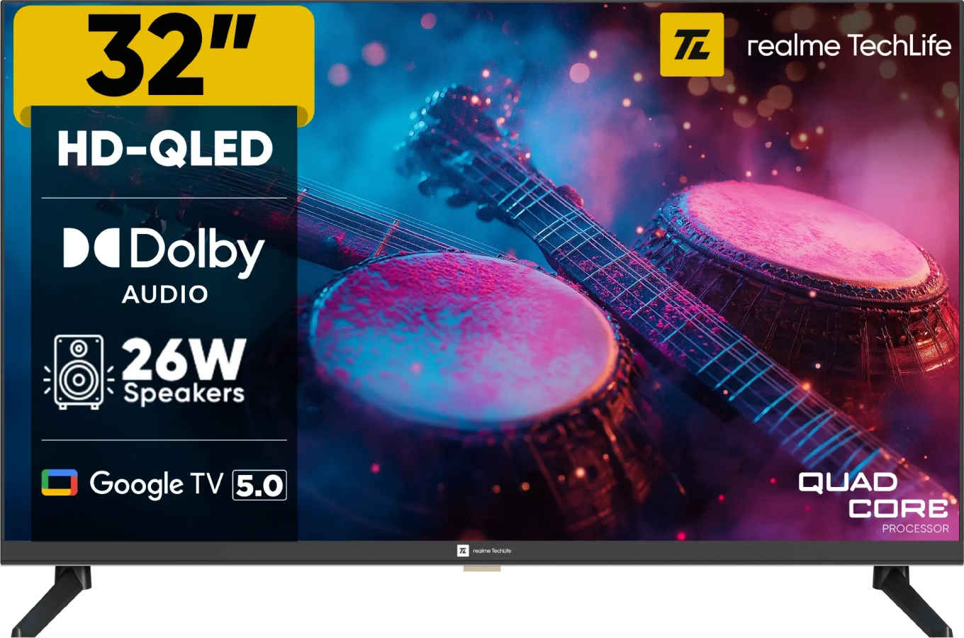 Realme TechLife 32HDGQRDDAQ 32 inch HD Ready Smart QLED TV