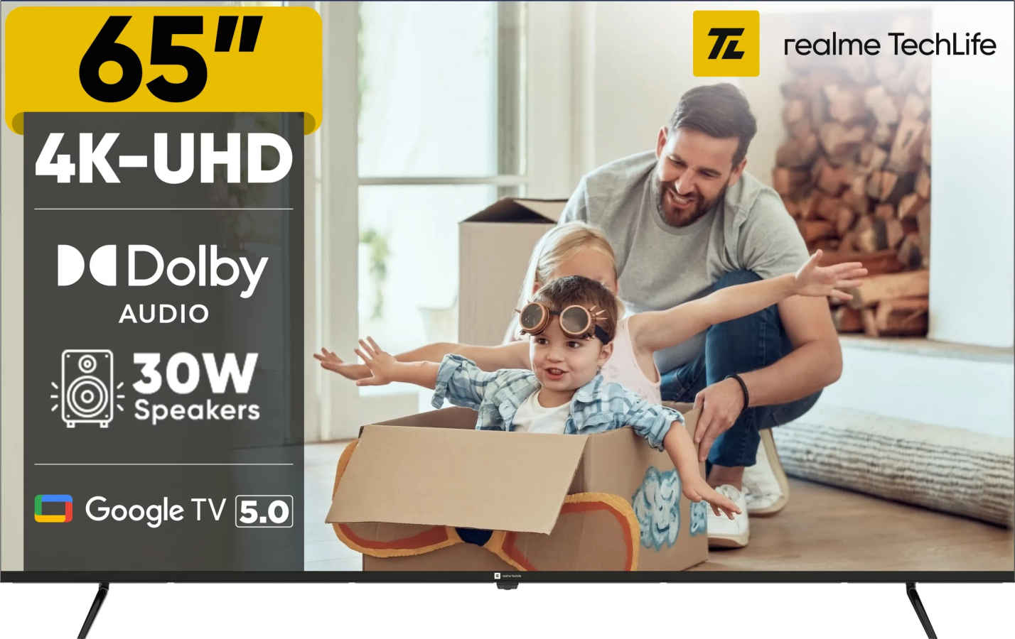 Realme TechLife 65UHDGDRDDVB 65 inch Ultra HD 4K Smart LED TV