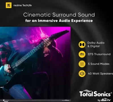 Realme TechLife CineSonic 43 inch Ultra HD 4K Smart LED TV (43UHDGDRVS3E)