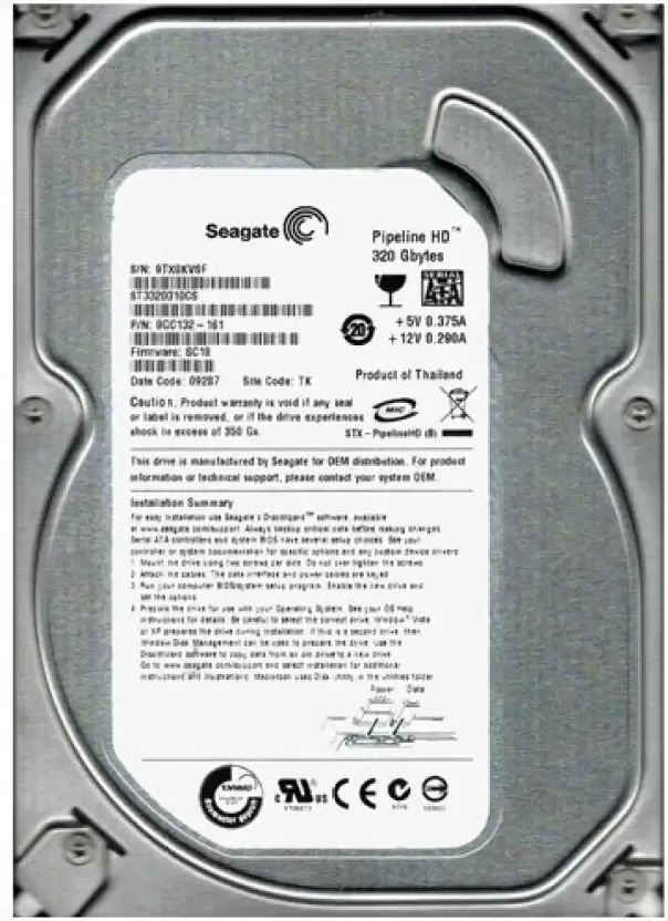 Seagate Pipeline ST3320310CSHD 320 GB Desktop Internal Hard Disk Drive