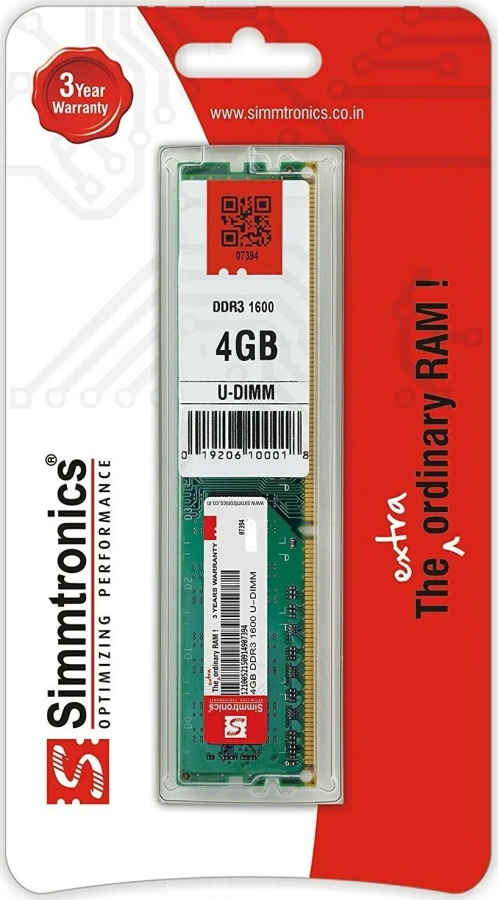 Simmtronics 4 GB DDR3-1600 Desktop RAM