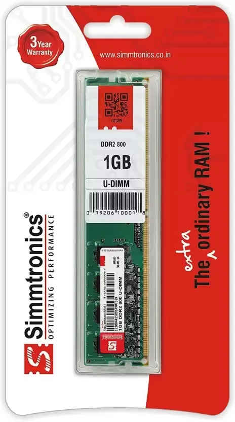 SIMMTRONICS 6400 1GB DDR2 Single Channel PC RAM (800 Mhz)