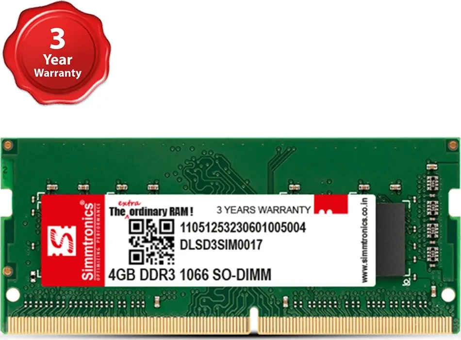 Simmtronics DLSD3SIM0017 4 GB DDR3-1066 Laptop RAM