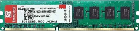Simmtronics DLUD3SIM0018 8 GB DDR3L-1600 Desktop RAM