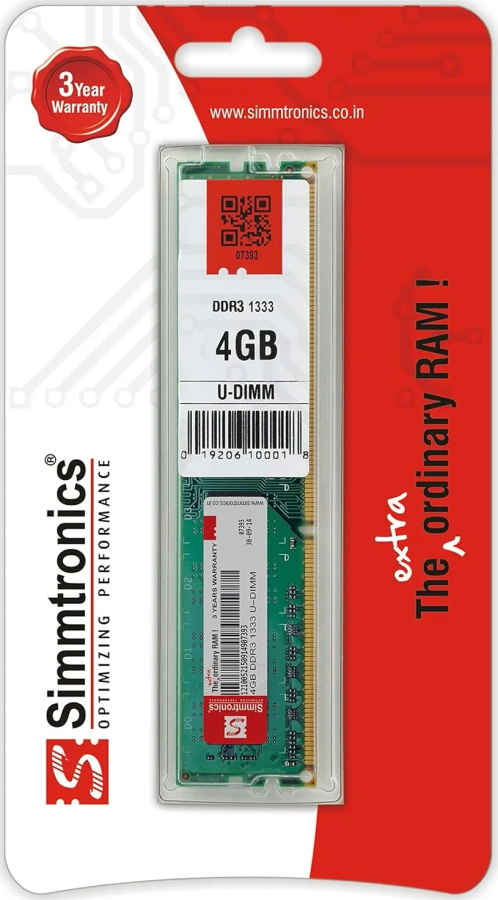 Simmtronics SIMMDDR3-19 4 GB DDR3-1333 Desktop RAM