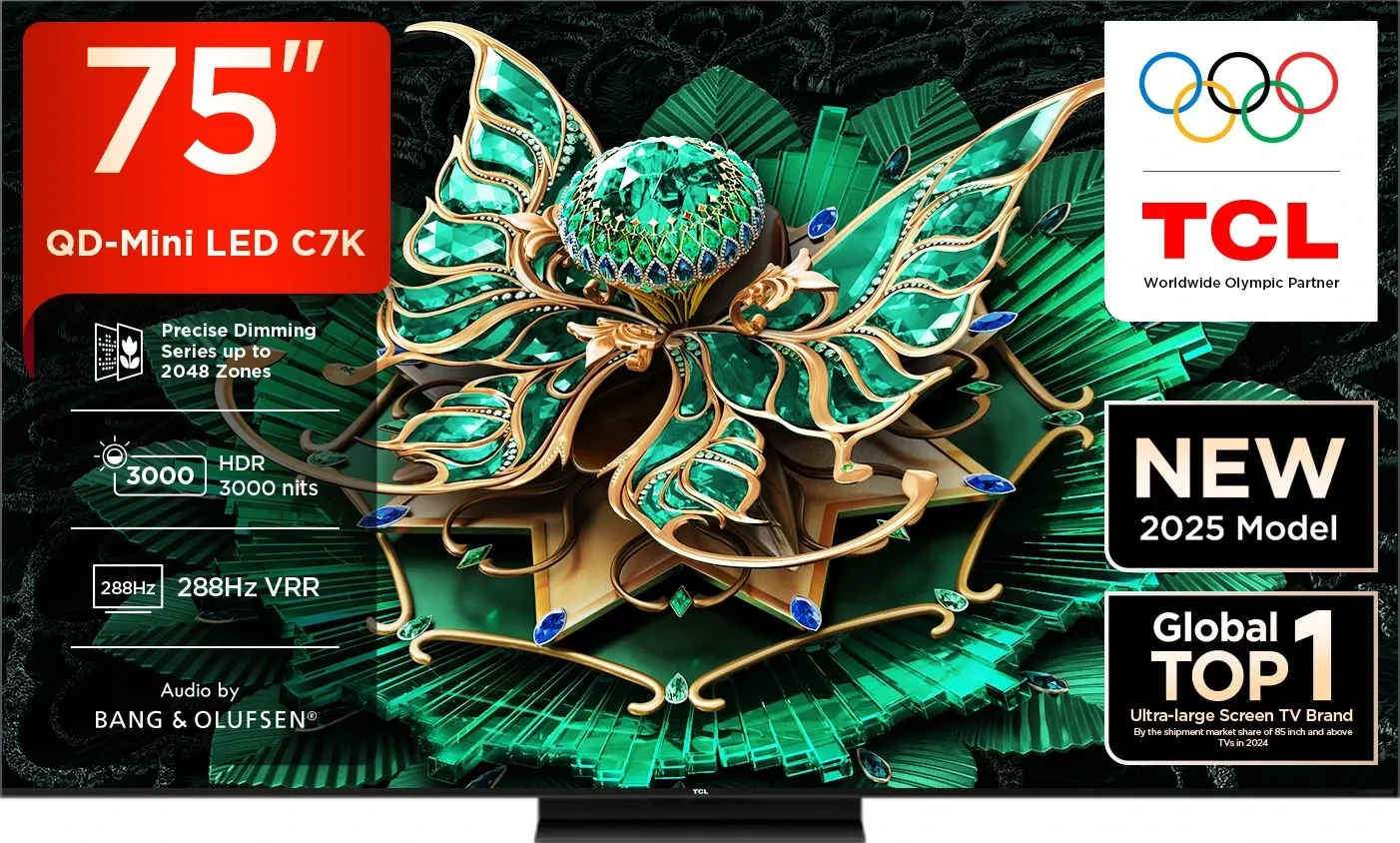 TCL C7K 75 inch Ultra HD 4K Smart Mini LED TV (75C7K)