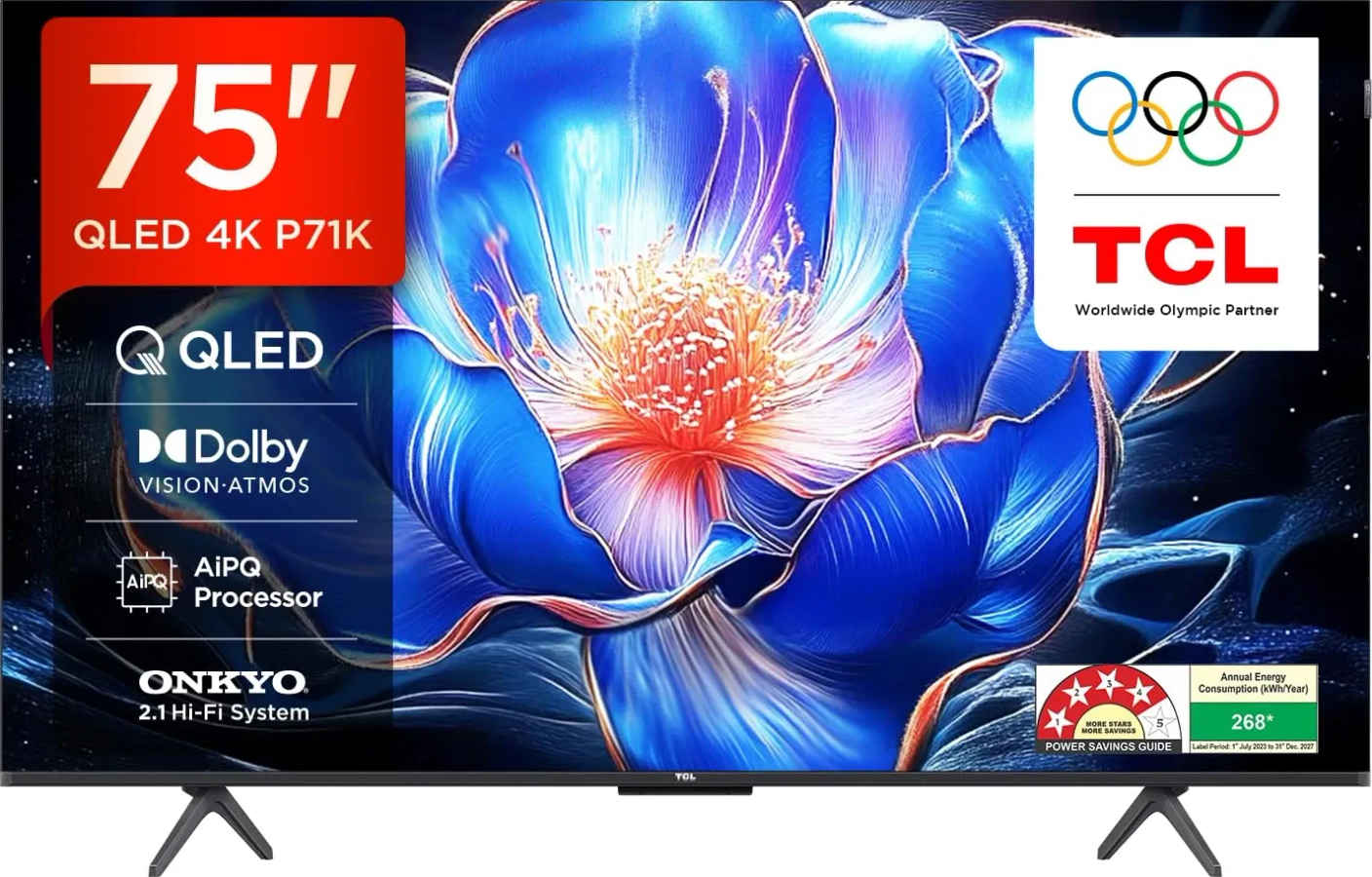 TCL P71K 75 inch Ultra HD 4K Smart QLED TV (75P71K)