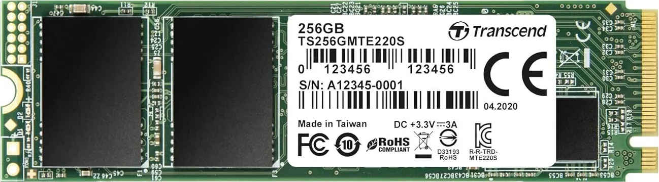 Transcend 220S 256GB PCIe Gen 3 Internal Solid State Drive