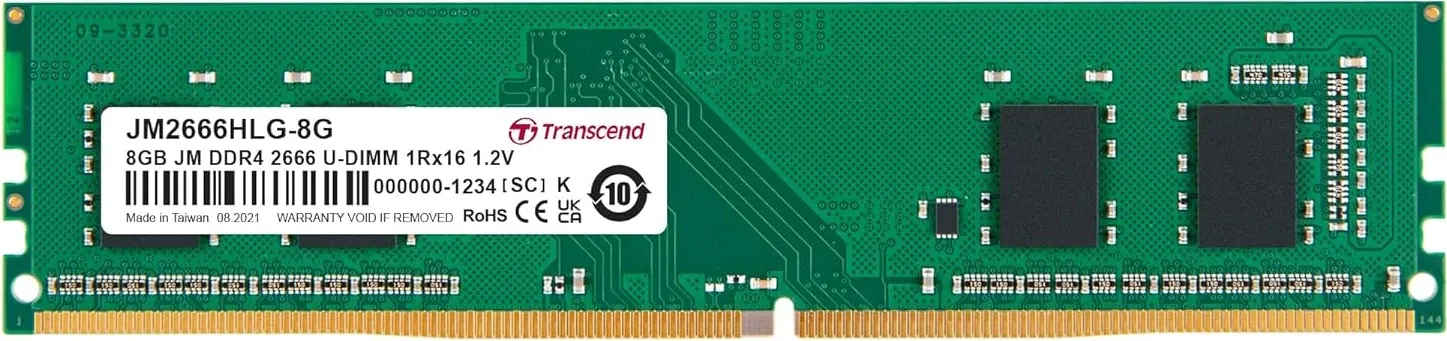 Transcend JetRam JM2666HLG-8G 8 GB DDR4-2666 Desktop RAM