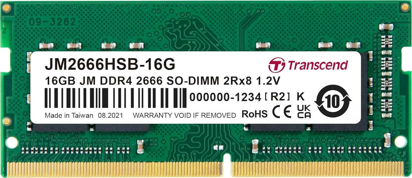 Transcend JetRam JM2666HSB-16G 16 GB DDR4-2666 Laptop RAM