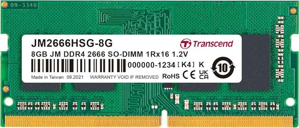 Transcend JetRam JM2666HSG-8G 8 GB DDR4-2666 Laptop RAM
