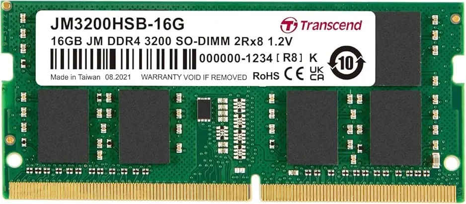 Transcend JetRam JM3200HSB-16G 16 GB DDR4-3200 Laptop RAM