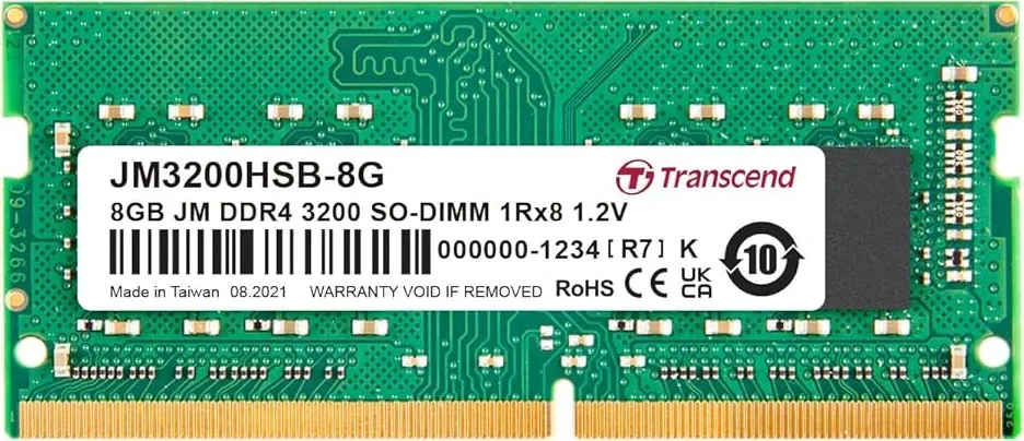 Transcend JetRam JM3200HSB-8G 8 GB DDR4-3200 Laptop RAM