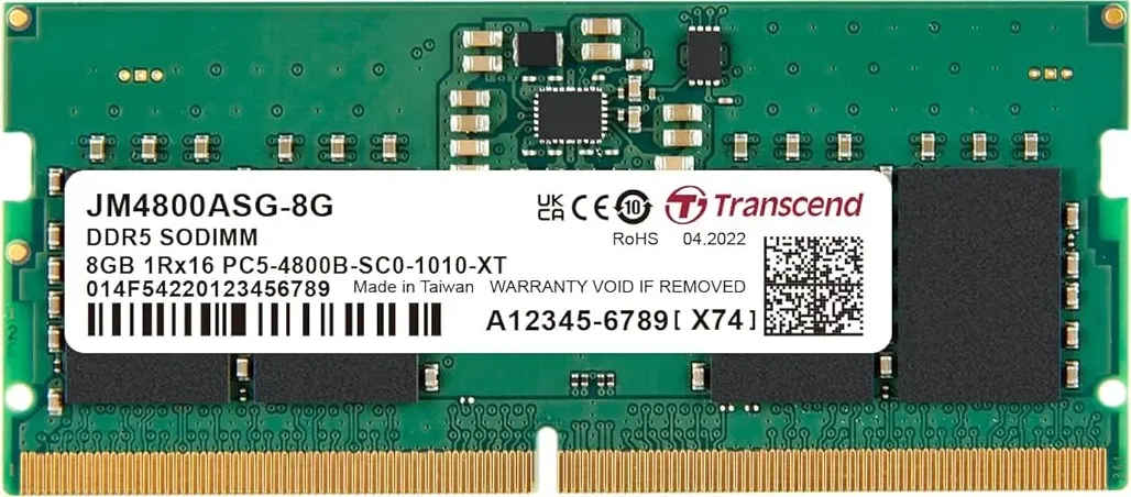 Transcend JetRam JM4800ASG-8G 8 GB DDR5-4800 Laptop RAM