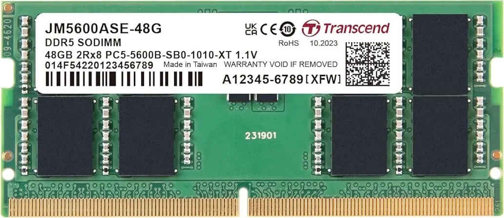 Transcend JetRam JM5600ASE-48G 48 GB DDR5-5600 Laptop RAM