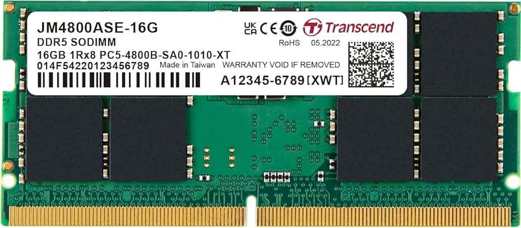 Transcend JM4800ASE-16G 16 GB DDR5-4800 Laptop RAM