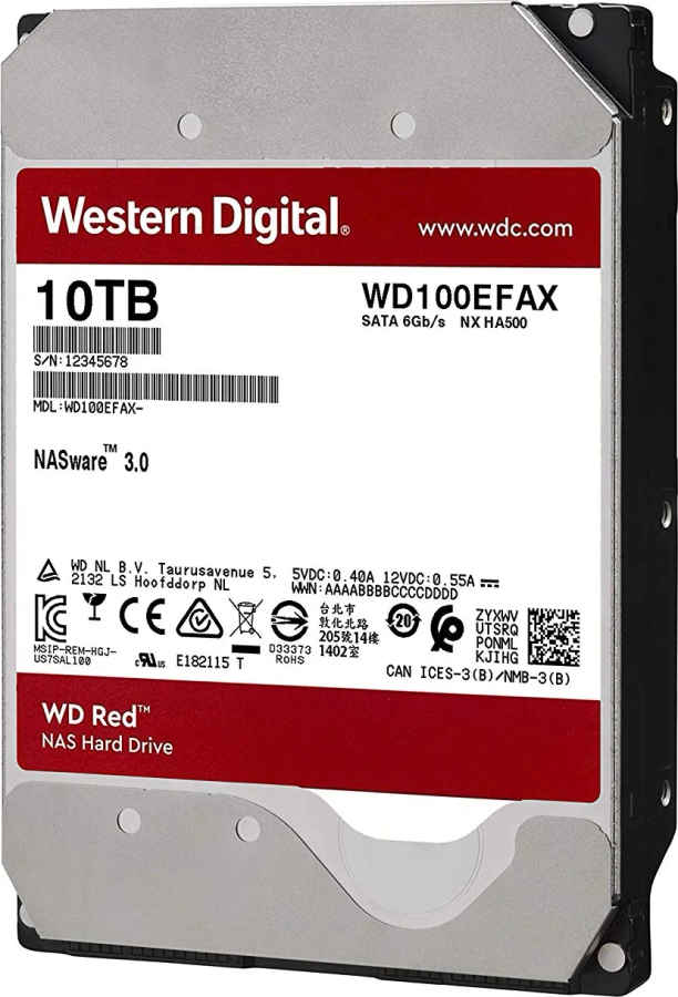 WD 10TB WD100EFAX Internal SATA Hard Drive