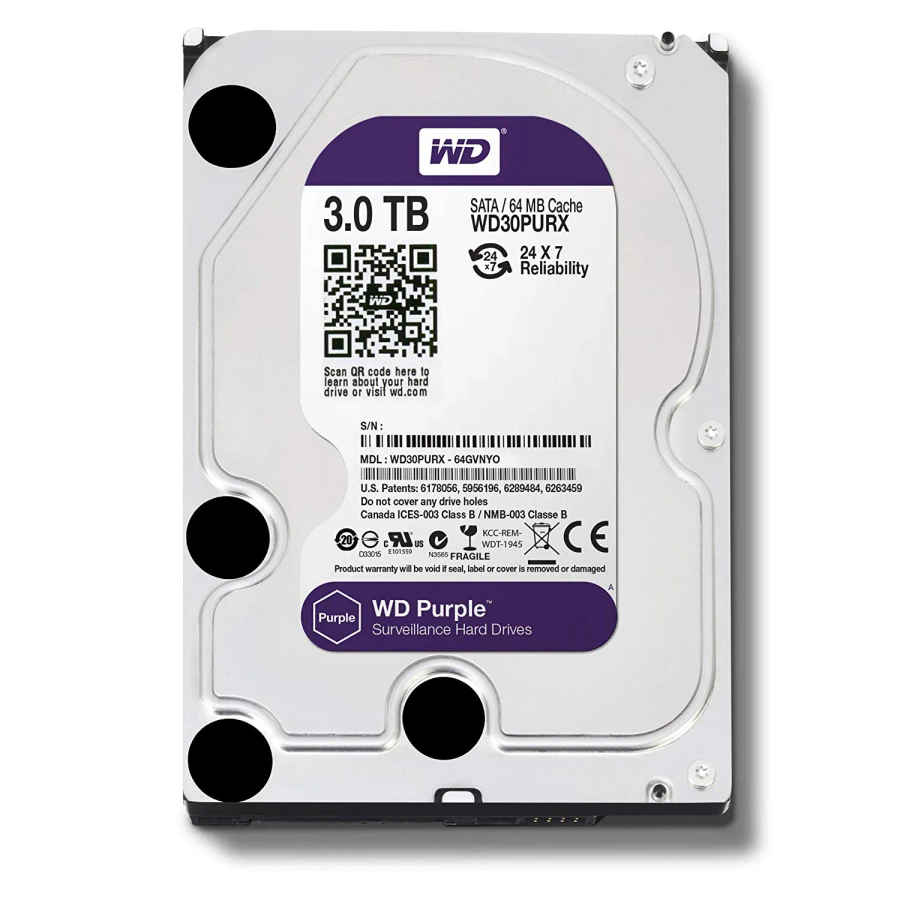 WD Purple WD30PURX 3TB Internal Hard Drive