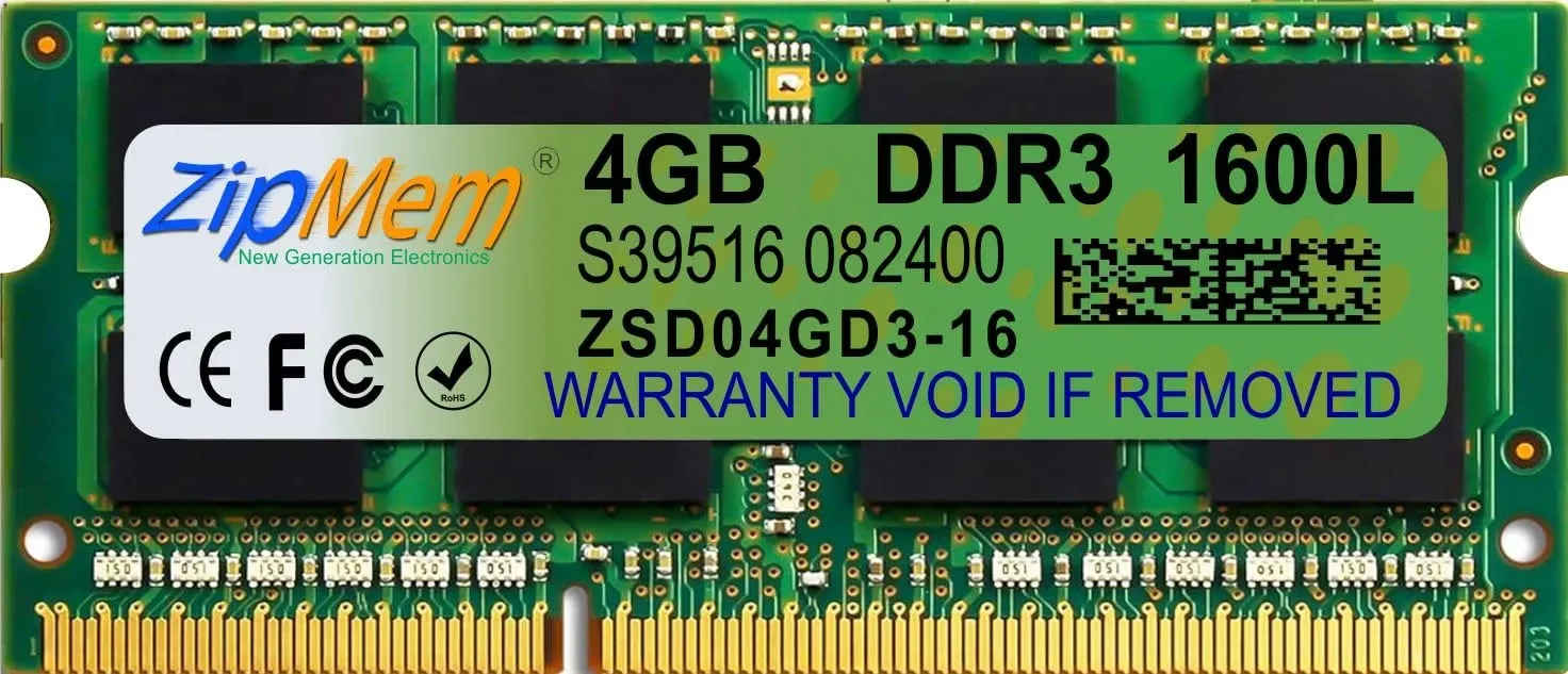 Zipmem ZSD04GD3-16 4 GB DDR3-1600 Laptop RAM