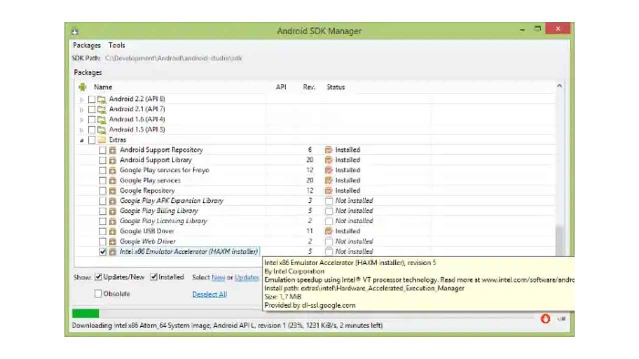 How to Ensure You Are Using Intel HAXM for Android Emulator