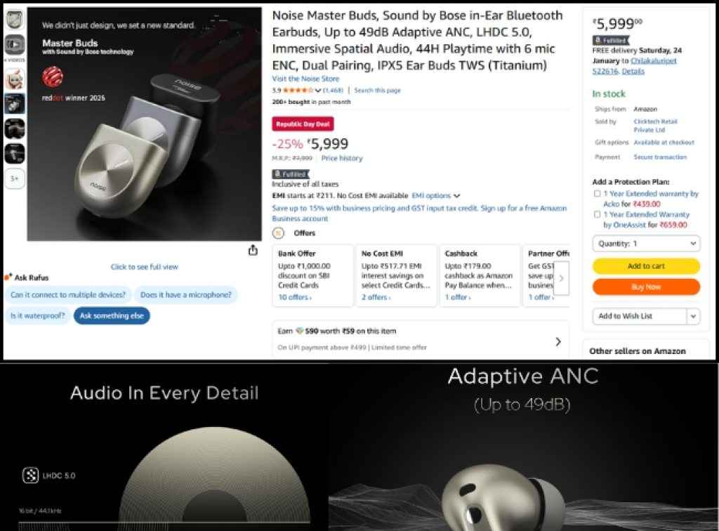 Noise Master Buds amazon sale deal