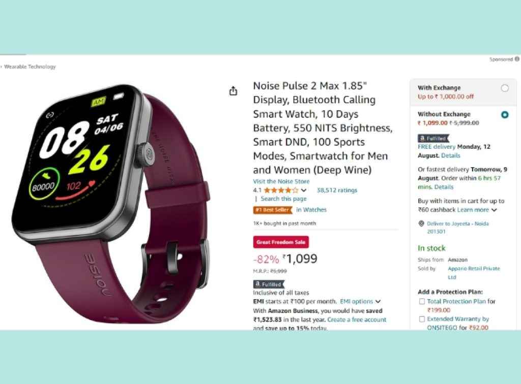 Noise Pulse 2 Max Smartwatch