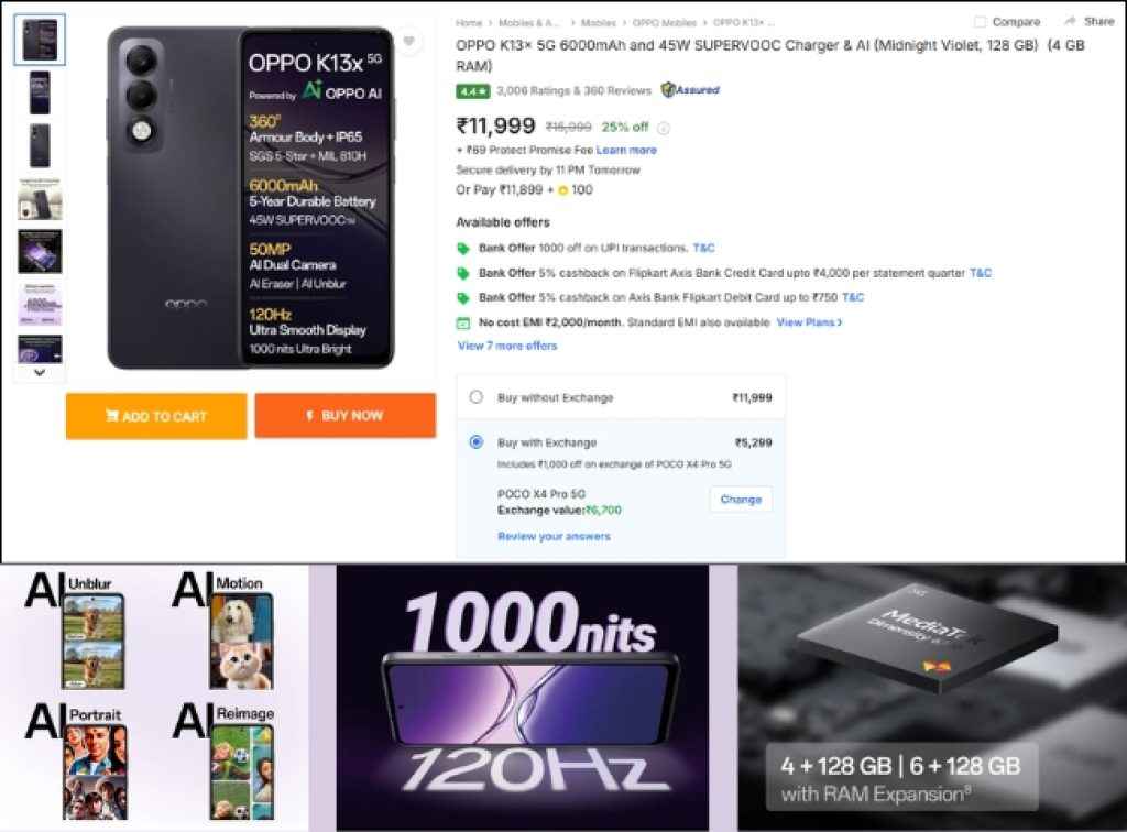 OPPO K13x 5G Flipkart Offer