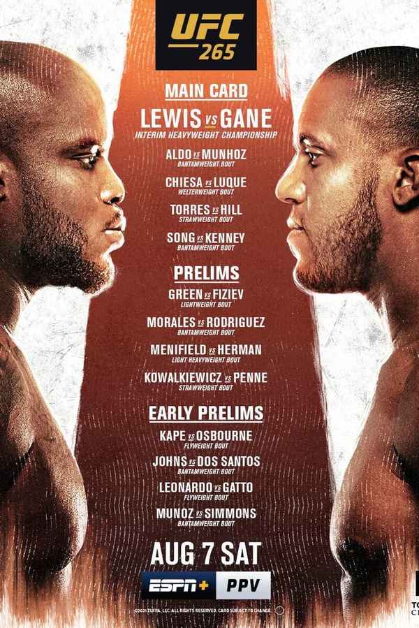 UFC 265: Lewis vs. Gane Poster 3