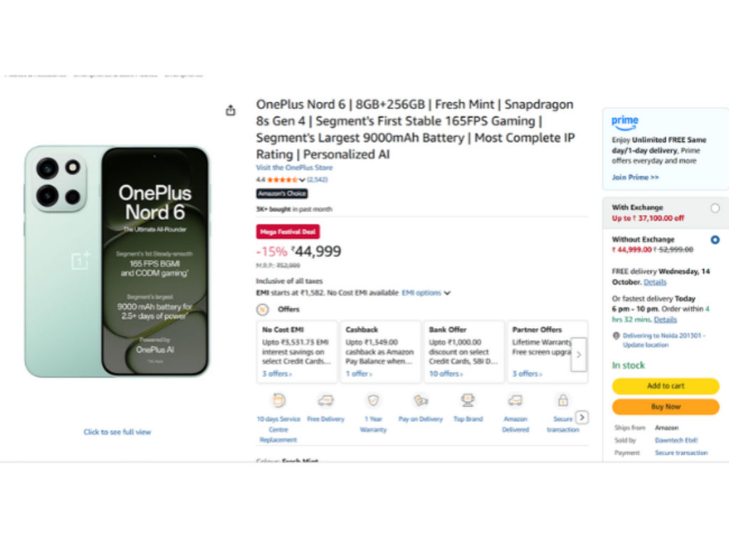 OnePlus Nord 6 Amazon Sale price discount