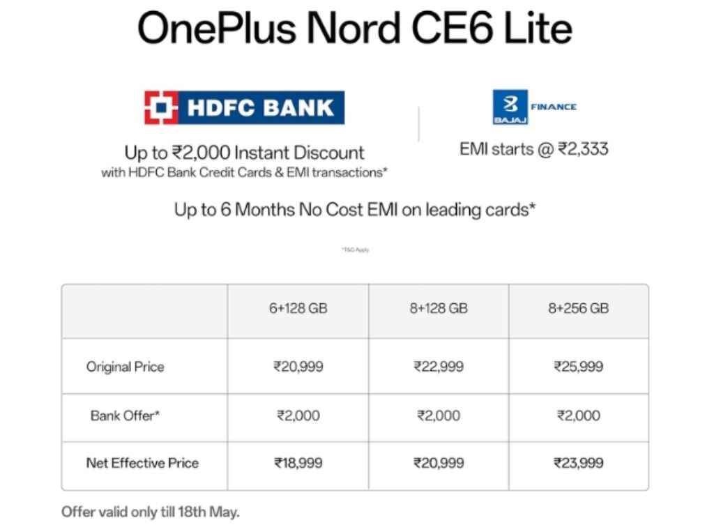 OnePlus Nord CE6 Lite offer